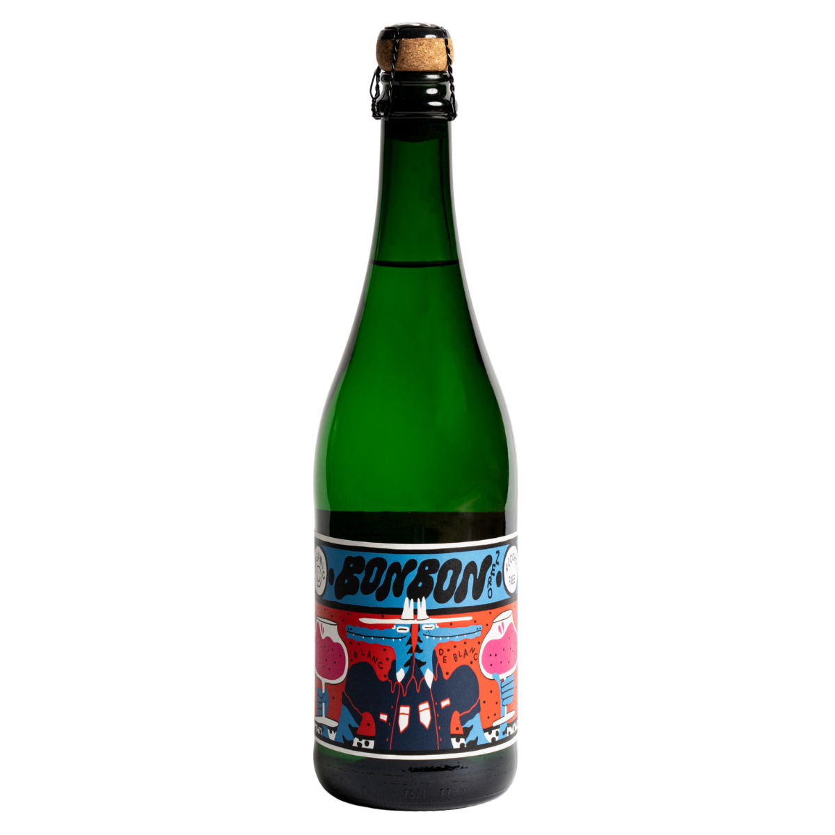 BonBon Zero Sparkling Blanc de Blancs dealcoholized organic sparkling wine, 750 mL bottle
